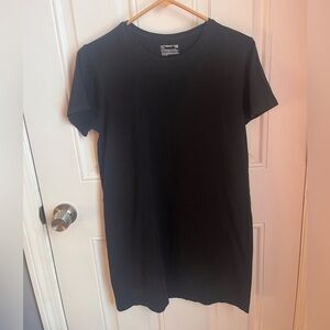 Pact organic black t shirt dress short sleeve crew basic small cotton stretch